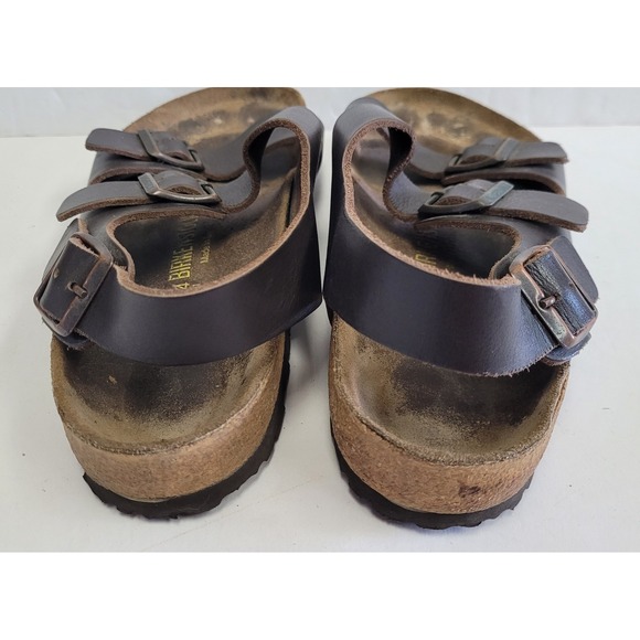 Birkenstock Men\'s Milano Leather Strappy Sandal Heel Strap Brown Buckle 44 US 11 main image 7